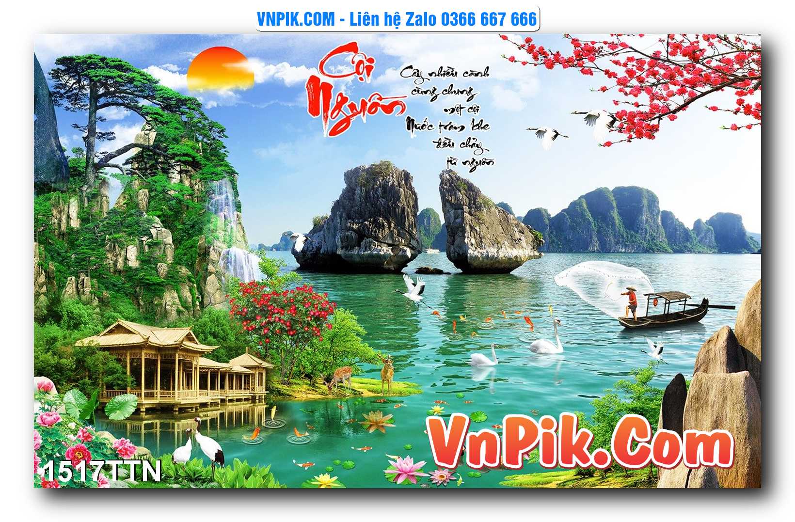 Tranh thác nước – Tranh phong thủy – Tranh treo tường mã 1517TTN