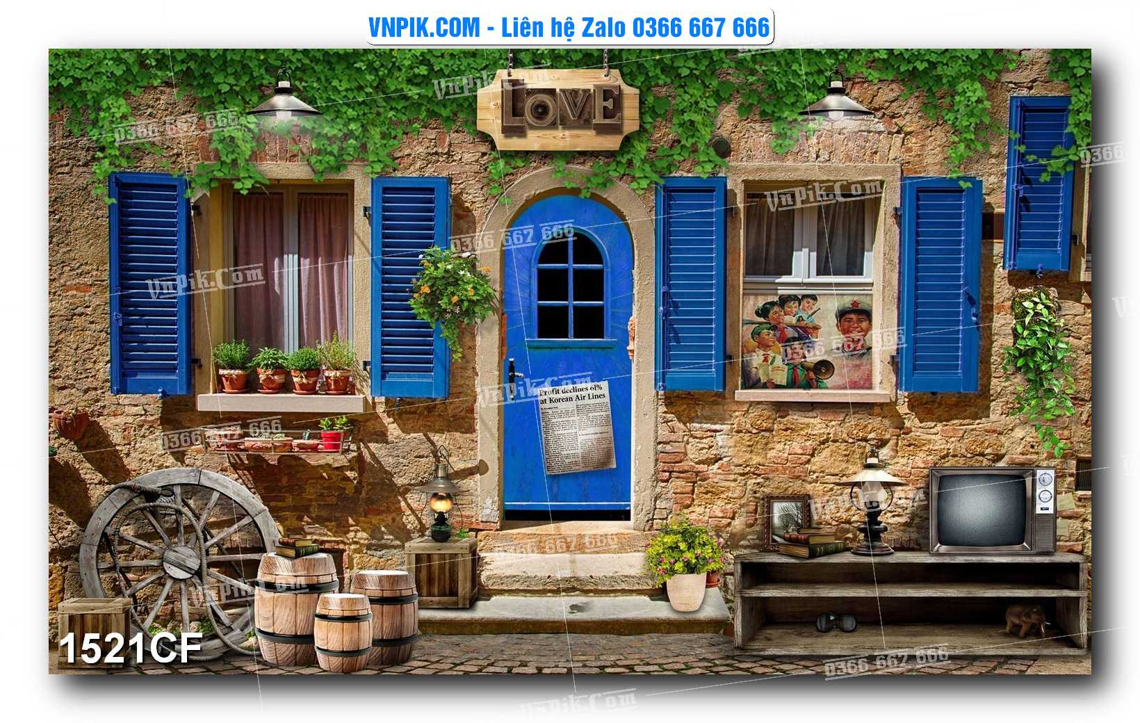 Tranh tường trang trí quán cà phê – trà chanh – trà sữa mã 1521CF