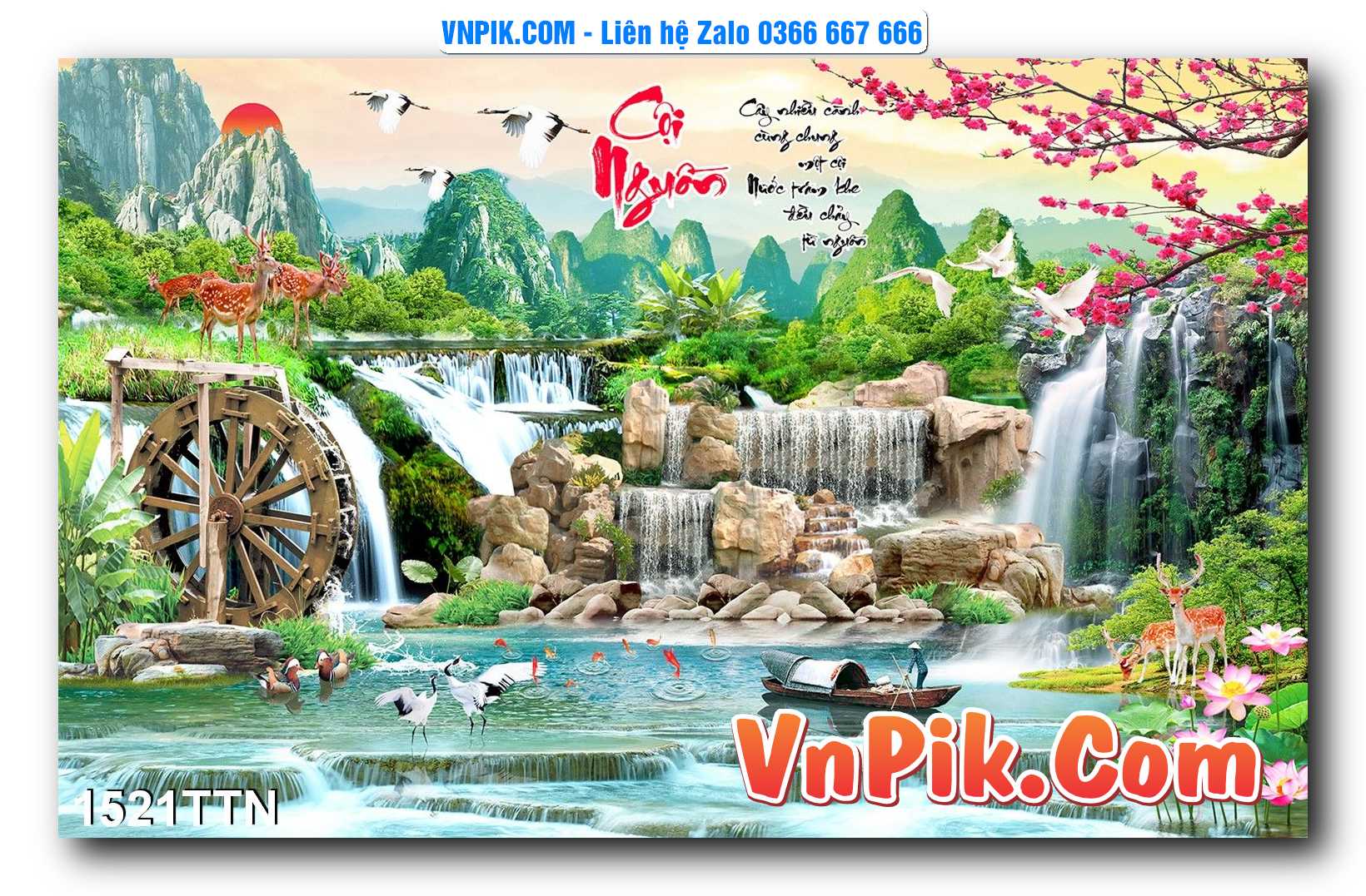 Tranh thác nước – Tranh phong thủy – Tranh treo tường mã 1521TTN