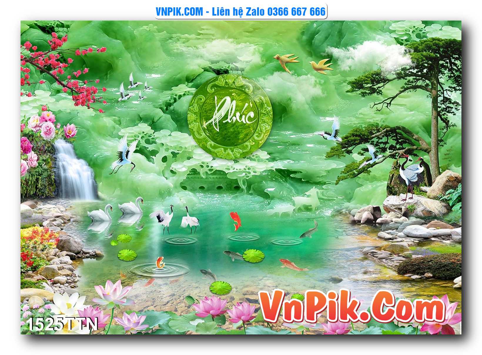 Tranh thác nước – Tranh phong thủy – Tranh treo tường mã 1525TTN