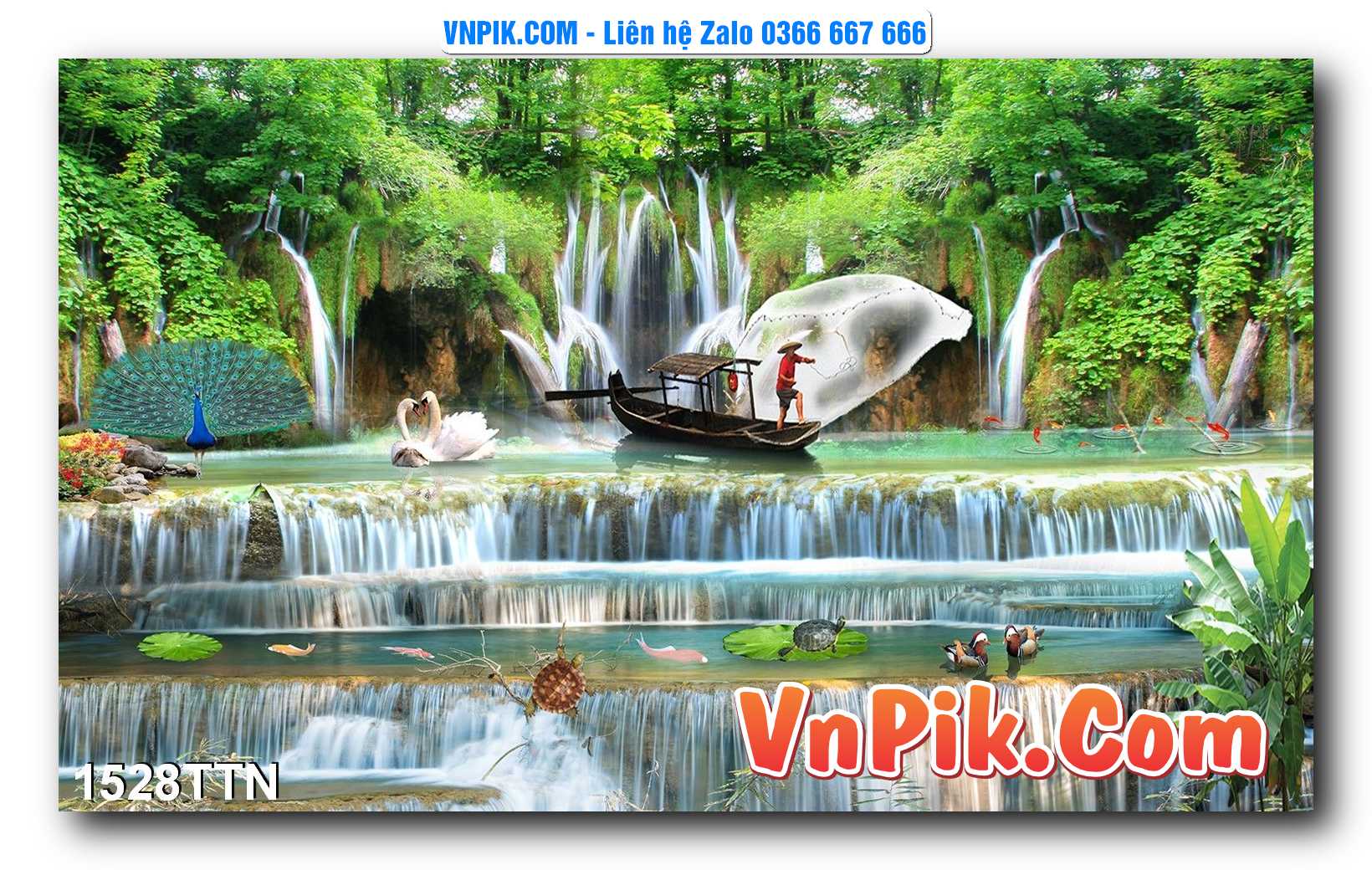Tranh thác nước – Tranh phong thủy – Tranh treo tường mã 1528TTN