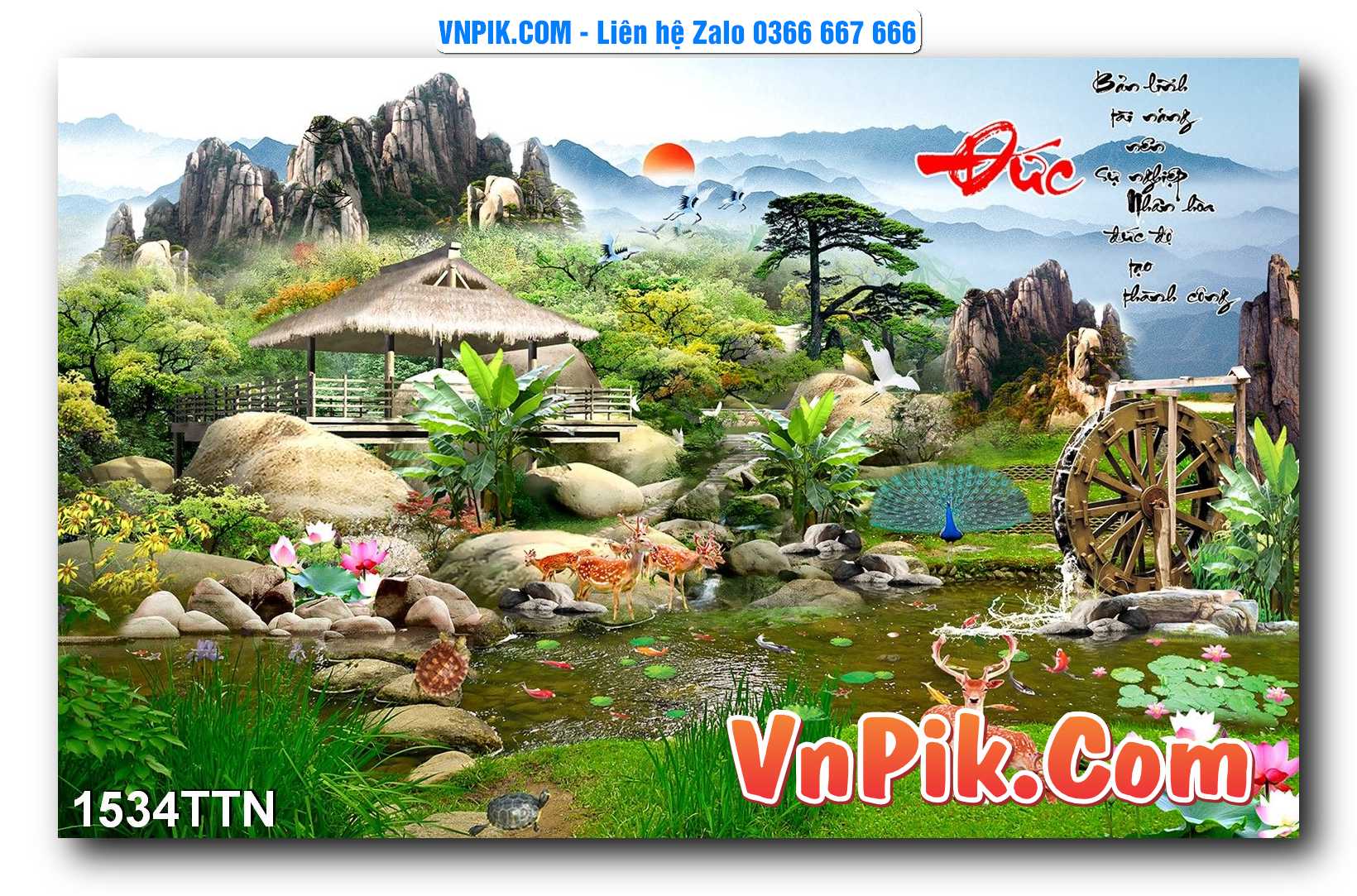 Tranh thác nước – Tranh phong thủy – Tranh treo tường mã 1534TTN