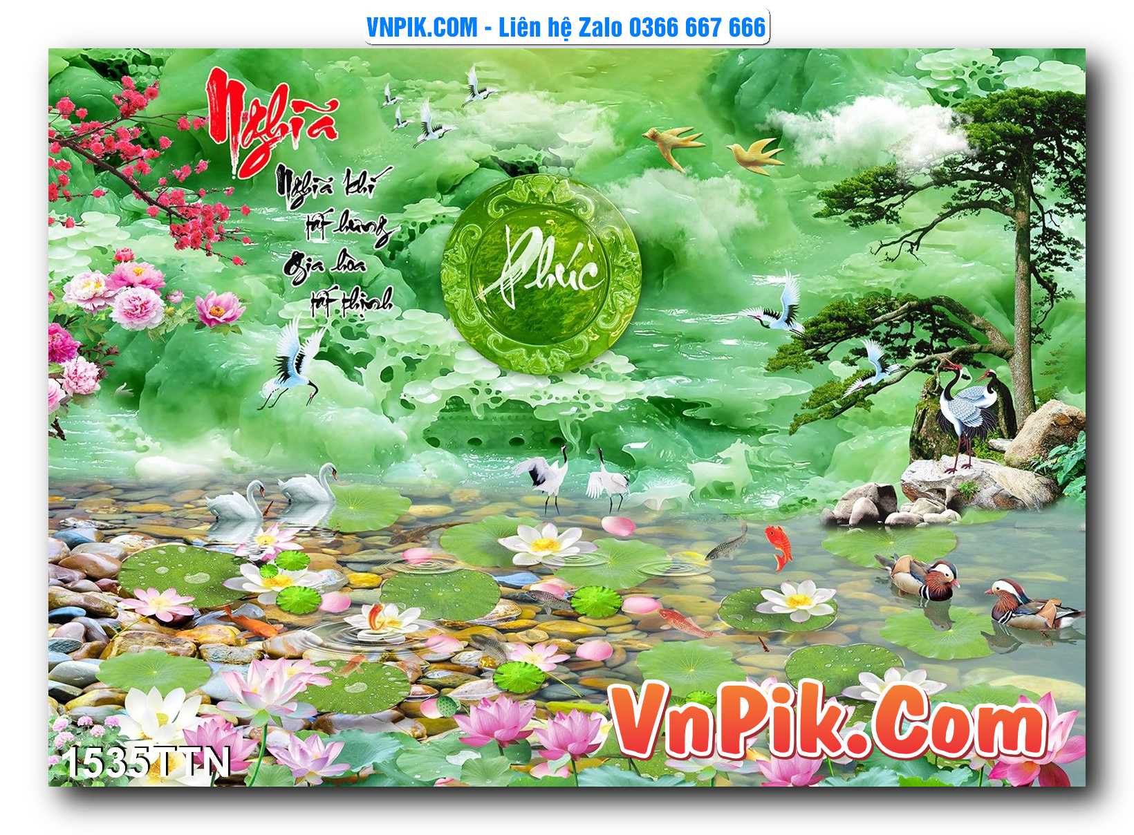 Tranh thác nước – Tranh phong thủy – Tranh treo tường mã 1535TTN