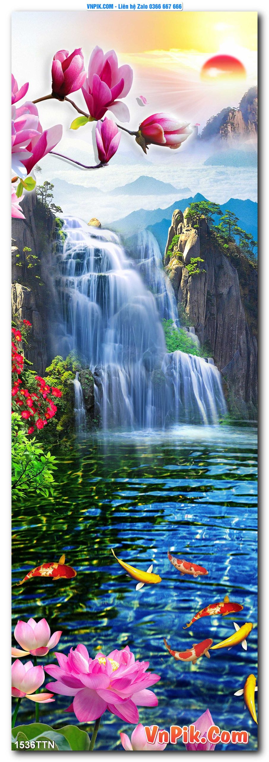 Tranh thác nước – Tranh phong thủy – Tranh treo tường mã 1536TTN