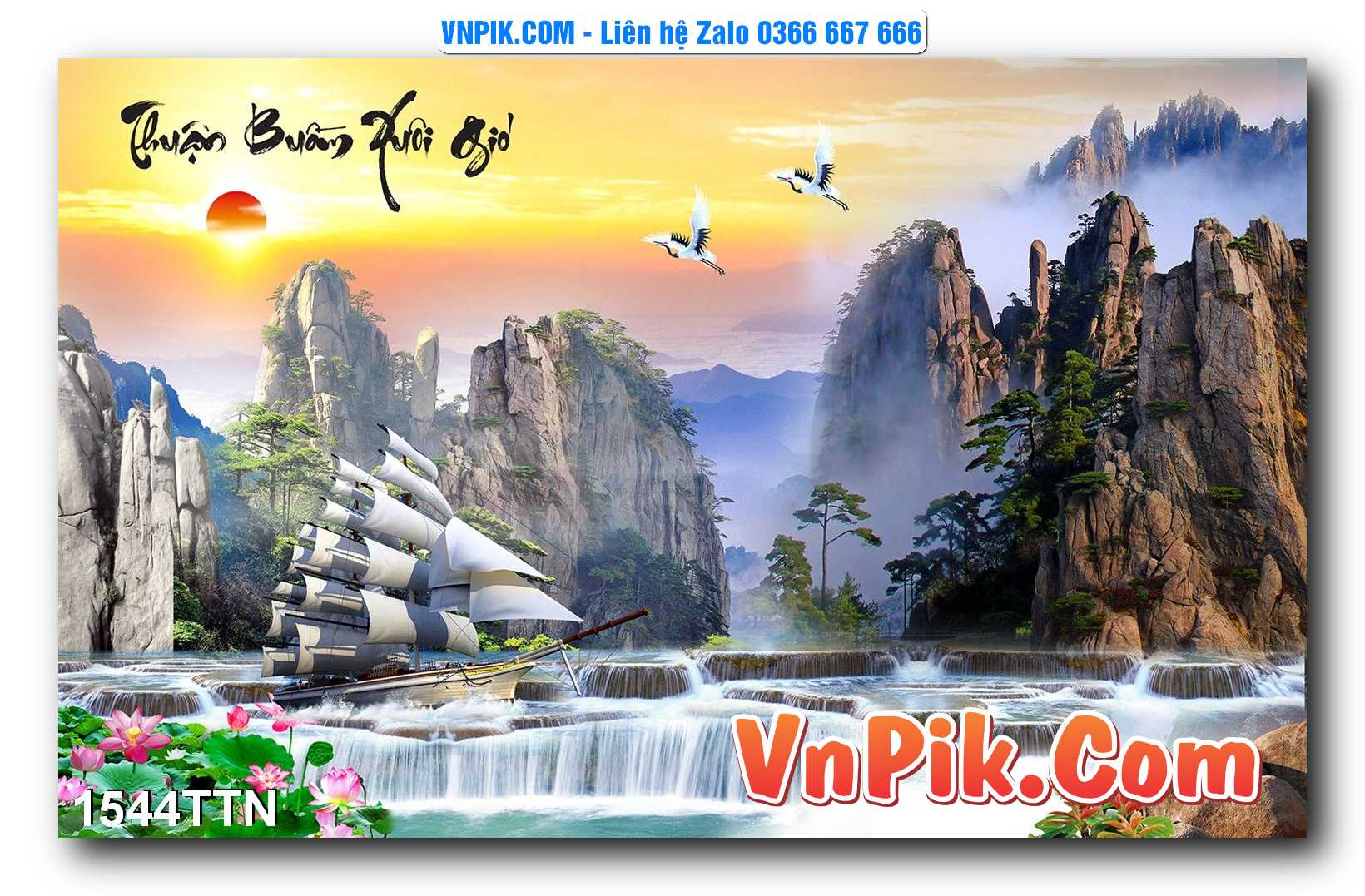 Tranh thác nước – Tranh phong thủy – Tranh treo tường mã 1544TTN