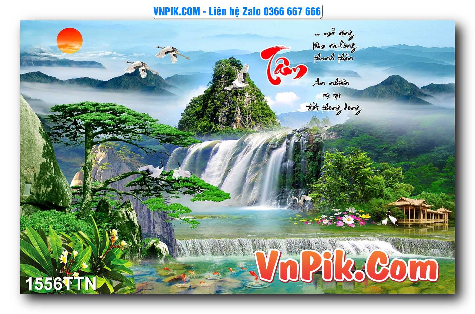 Tranh thác nước – Tranh phong thủy – Tranh treo tường mã 1556TTN