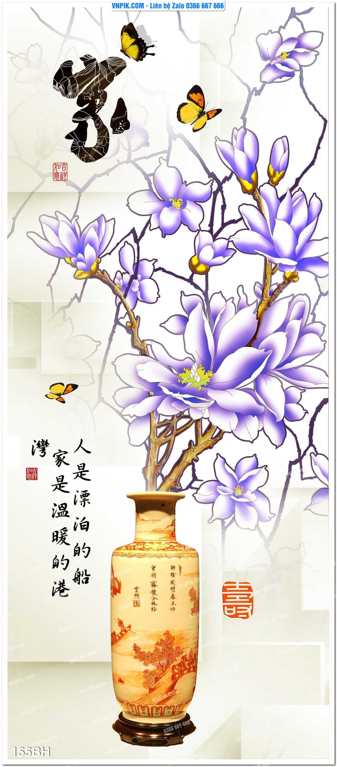 Tranh bình hoa nghệ thuật 155BH