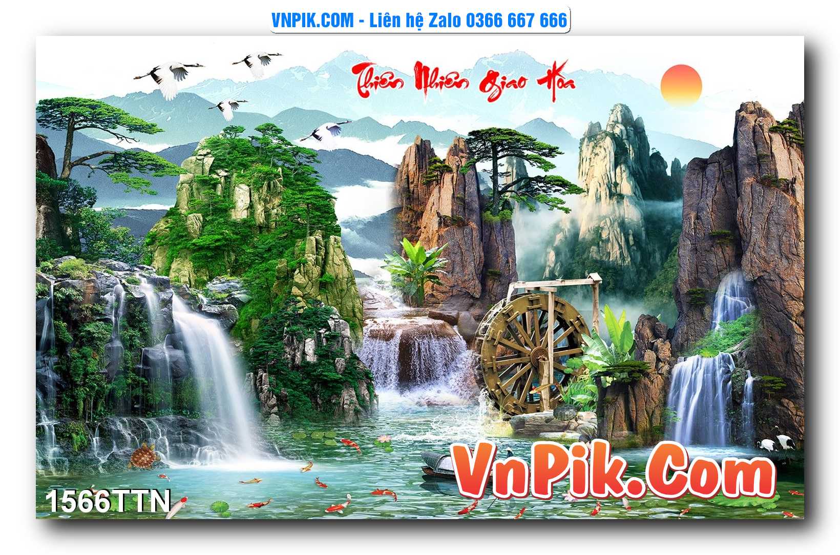 Tranh thác nước – Tranh phong thủy – Tranh treo tường mã 1566TTN