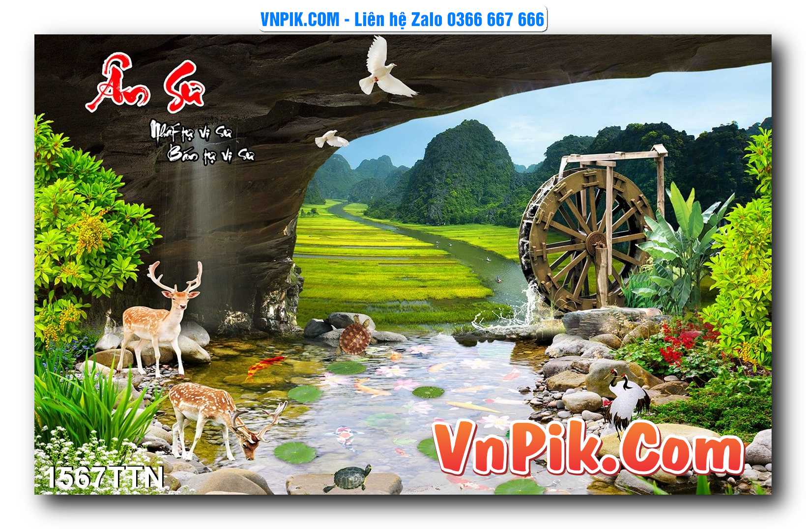 Tranh thác nước – Tranh phong thủy – Tranh treo tường mã 1567TTN