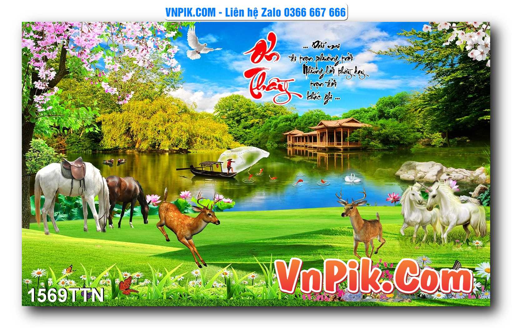 Tranh thác nước – Tranh phong thủy – Tranh treo tường mã 1569TTN