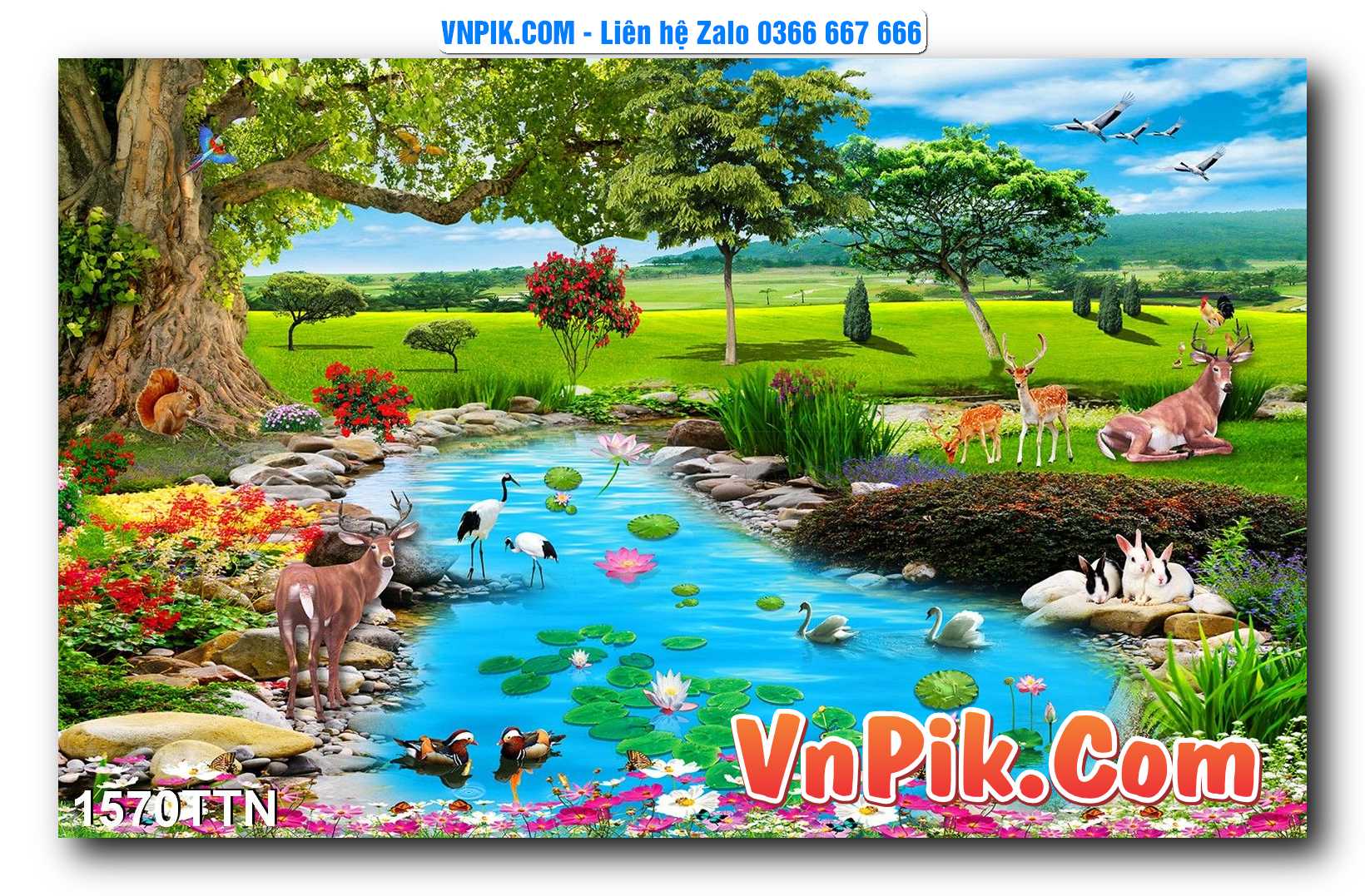 Tranh thác nước – Tranh phong thủy – Tranh treo tường mã 1570TTN
