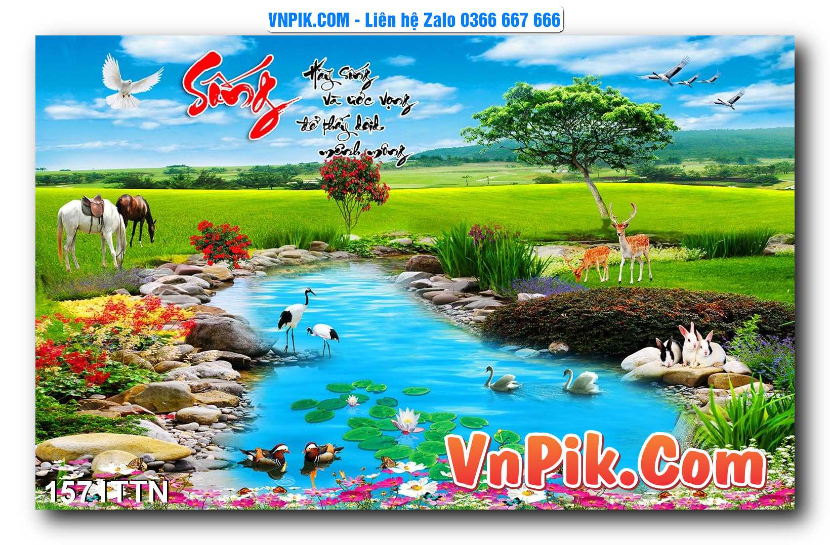 Tranh thác nước – Tranh phong thủy – Tranh treo tường mã 1571TTN
