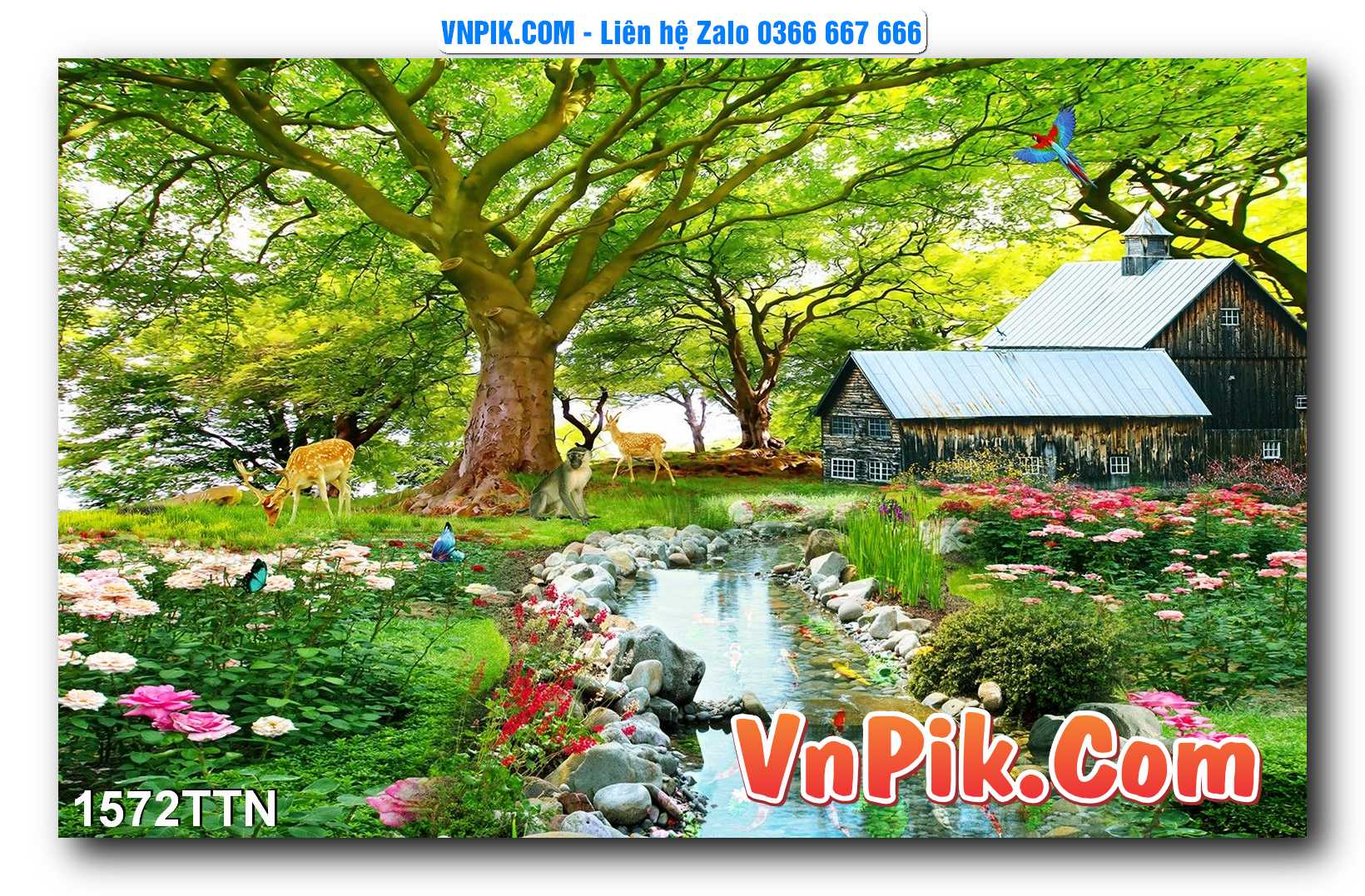 Tranh thác nước – Tranh phong thủy – Tranh treo tường mã 1572TTN