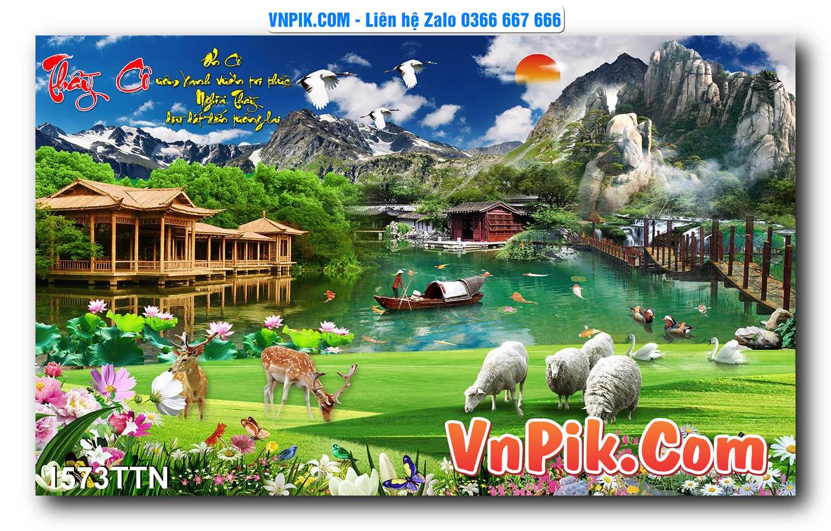 Tranh thác nước – Tranh phong thủy – Tranh treo tường mã 1573TTN