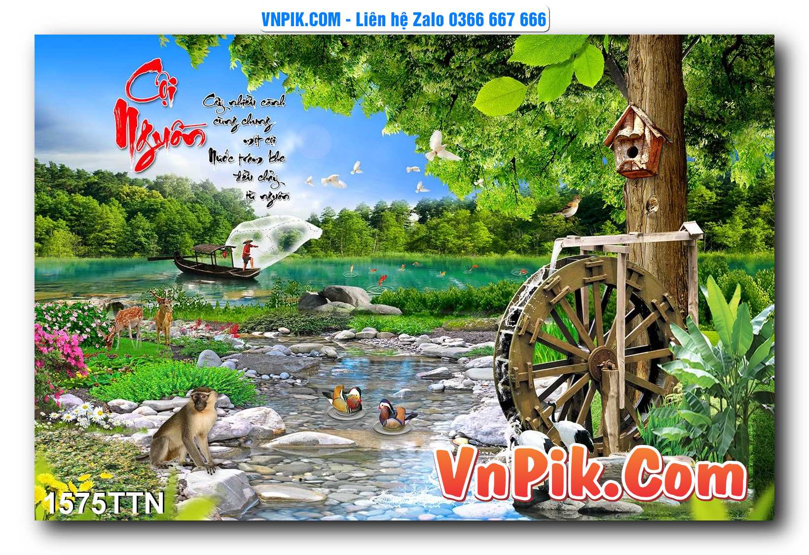 Tranh thác nước – Tranh phong thủy – Tranh treo tường mã 1575TTN