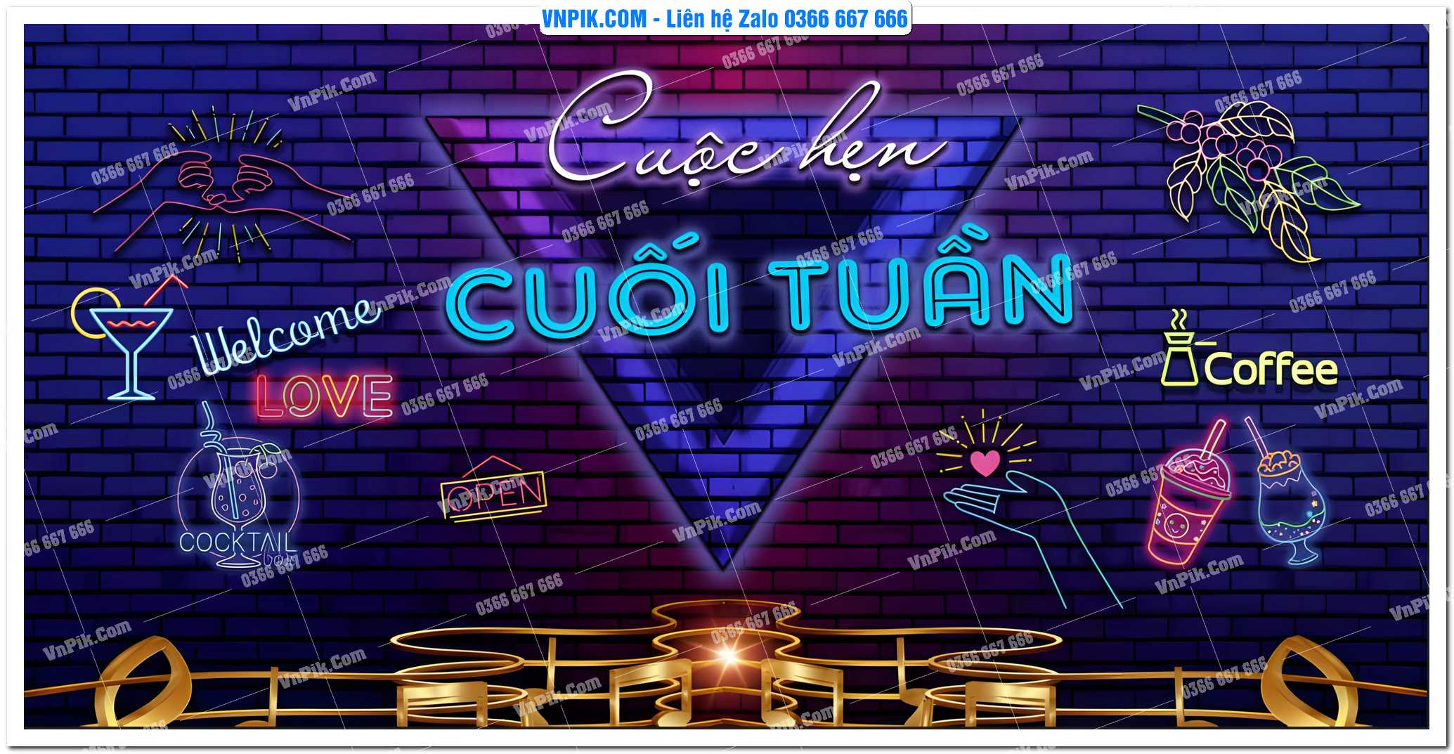 Tranh tường trang trí quán cà phê – trà chanh – trà sữa mã 1576CF