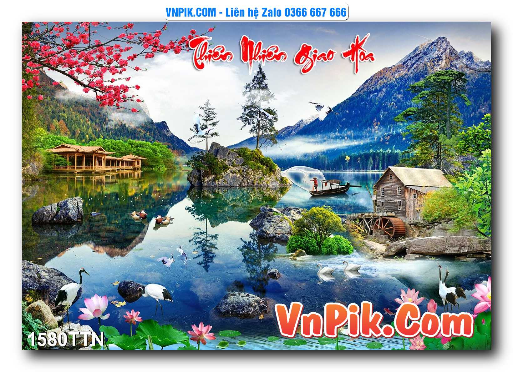 Tranh thác nước – Tranh phong thủy – Tranh treo tường mã 1580TTN