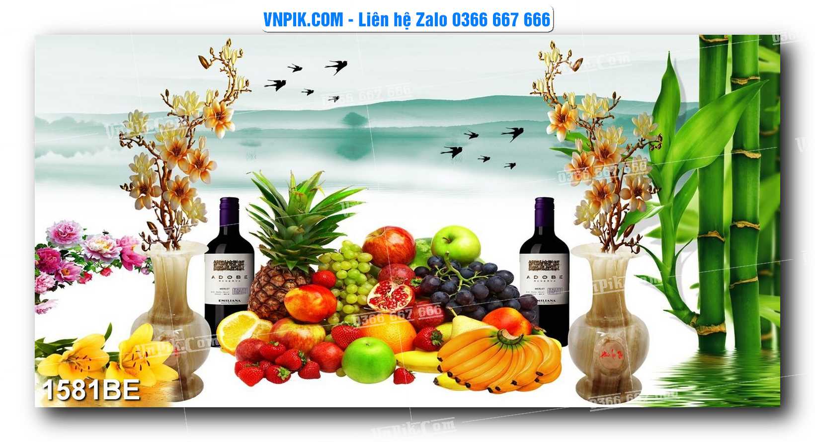 Tranh treo tường trang trí phòng bếp đẹp mã 1581BE