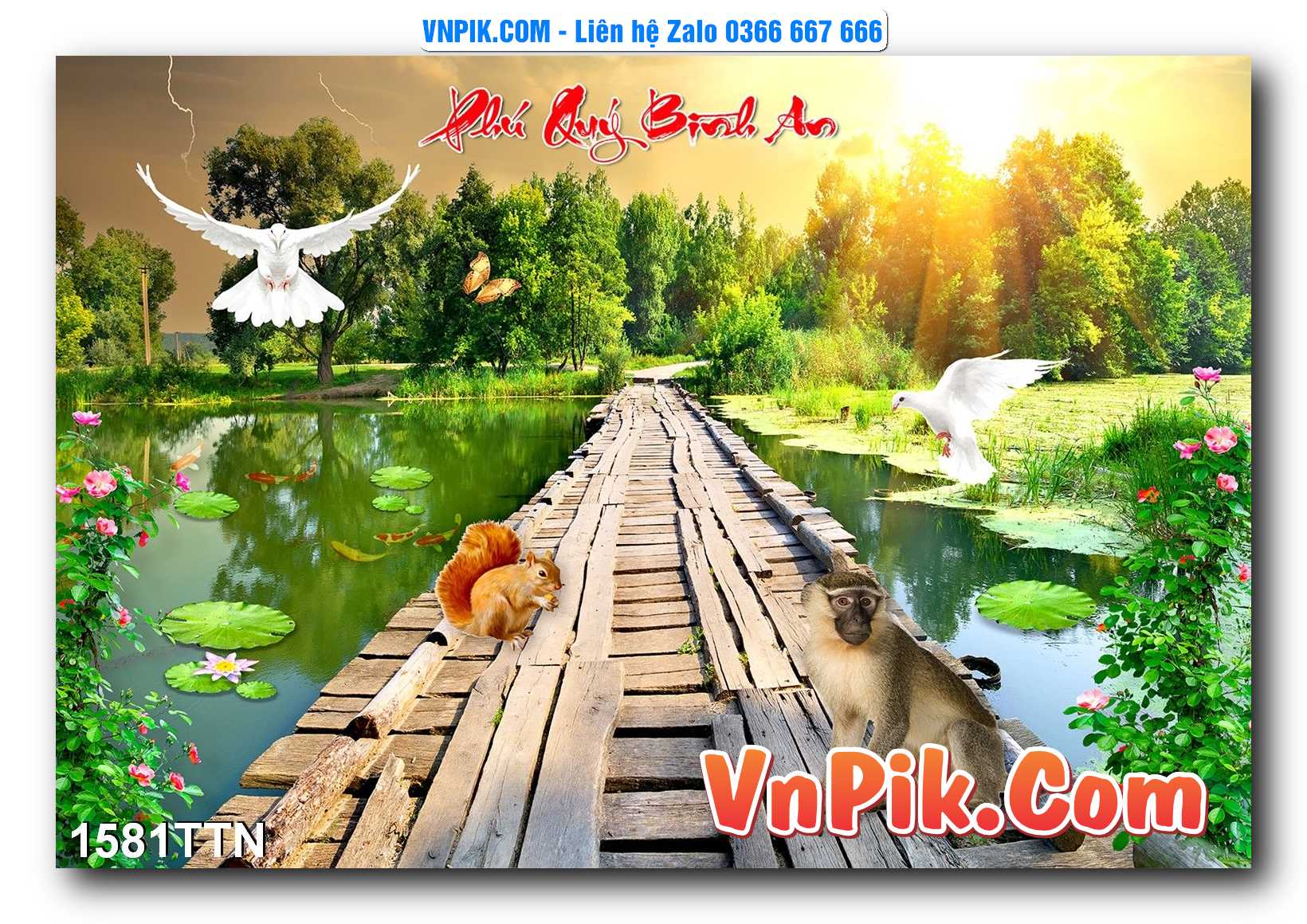 Tranh thác nước – Tranh phong thủy – Tranh treo tường mã 1581TTN