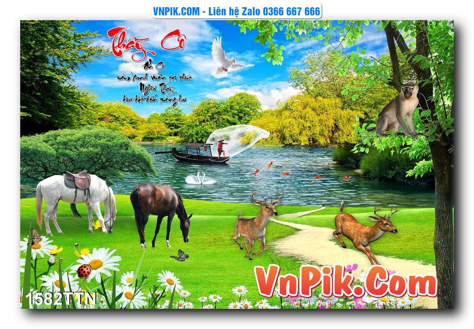 Tranh thác nước – Tranh phong thủy – Tranh treo tường mã 1582TTN