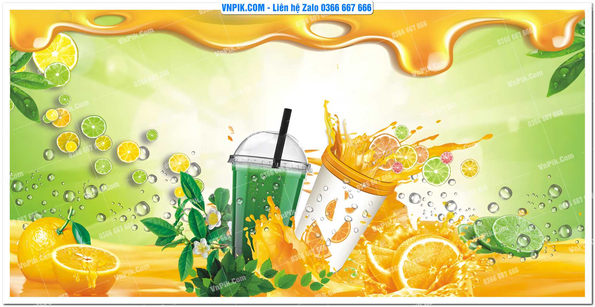 Tranh tường trang trí quán cà phê – trà chanh – trà sữa mã 1583CF