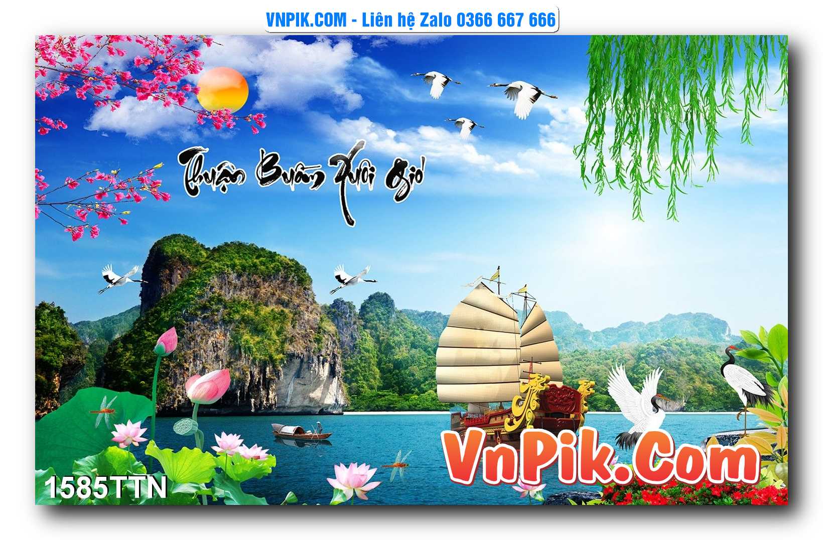 Tranh thác nước – Tranh phong thủy – Tranh treo tường mã 1585TTN