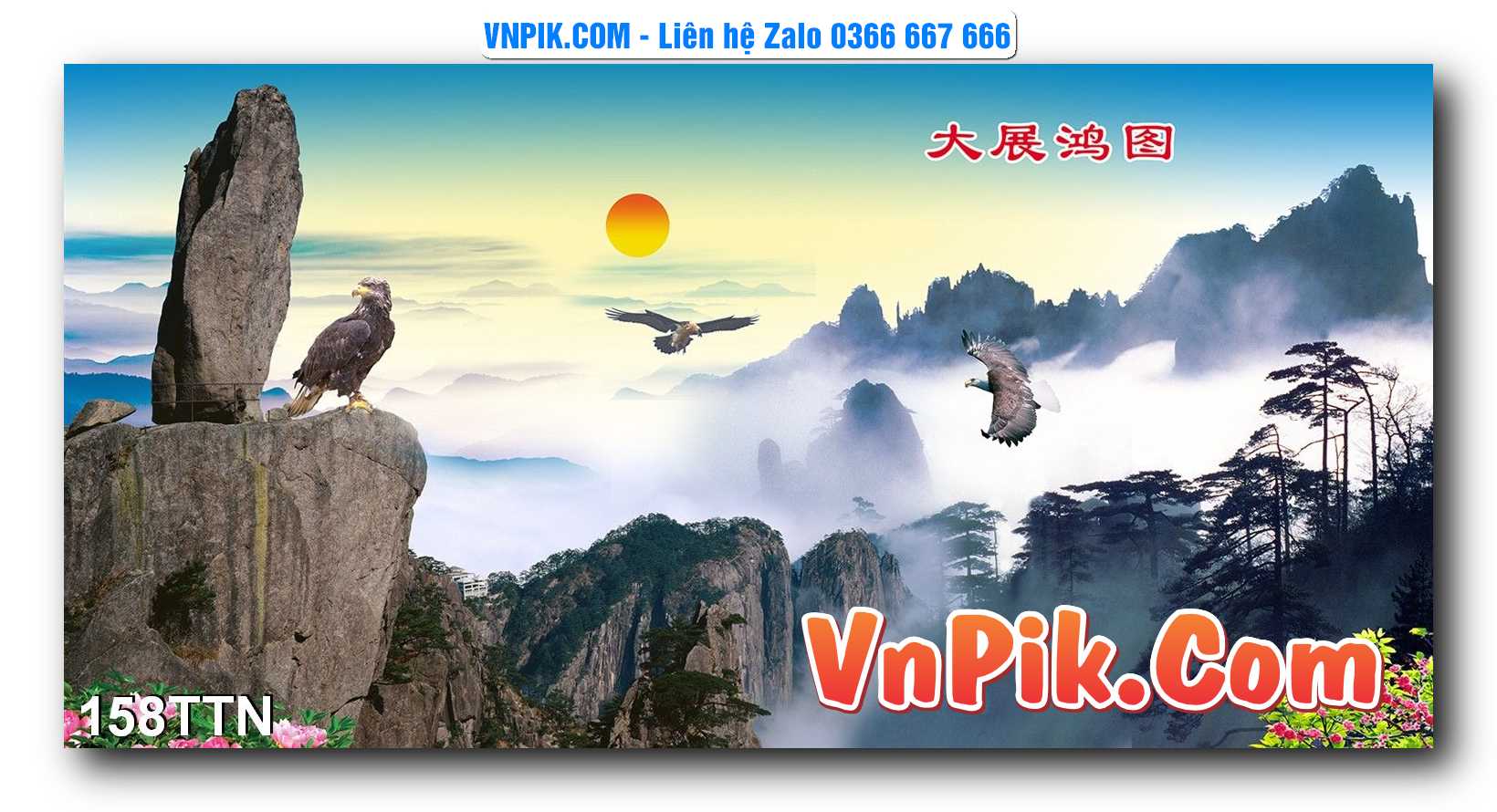Tranh thác nước – Tranh phong thủy – Tranh treo tường mã 158TTN