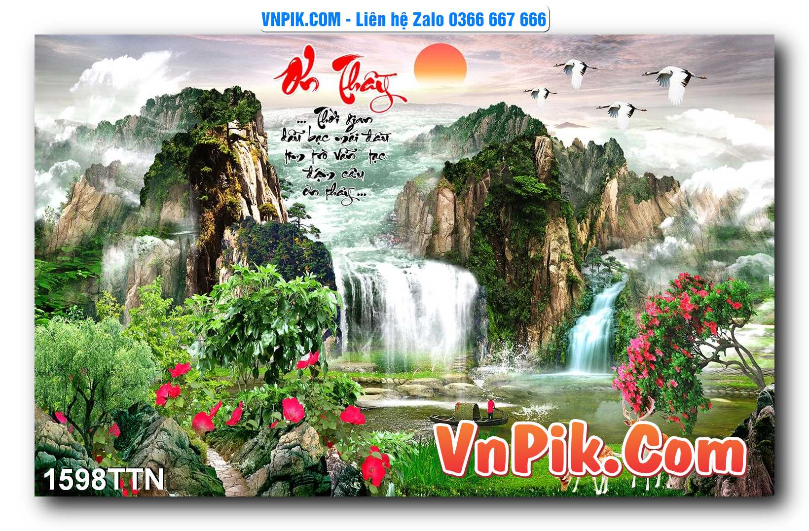 Tranh thác nước – Tranh phong thủy – Tranh treo tường mã 1598TTN