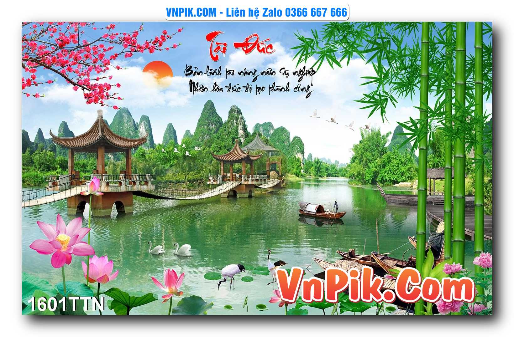 Tranh thác nước – Tranh phong thủy – Tranh treo tường mã 1601TTN
