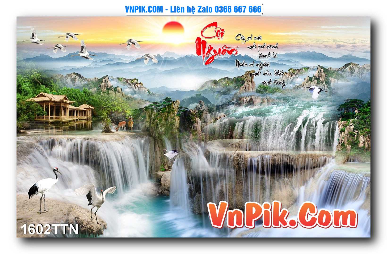 Tranh thác nước – Tranh phong thủy – Tranh treo tường mã 1602TTN