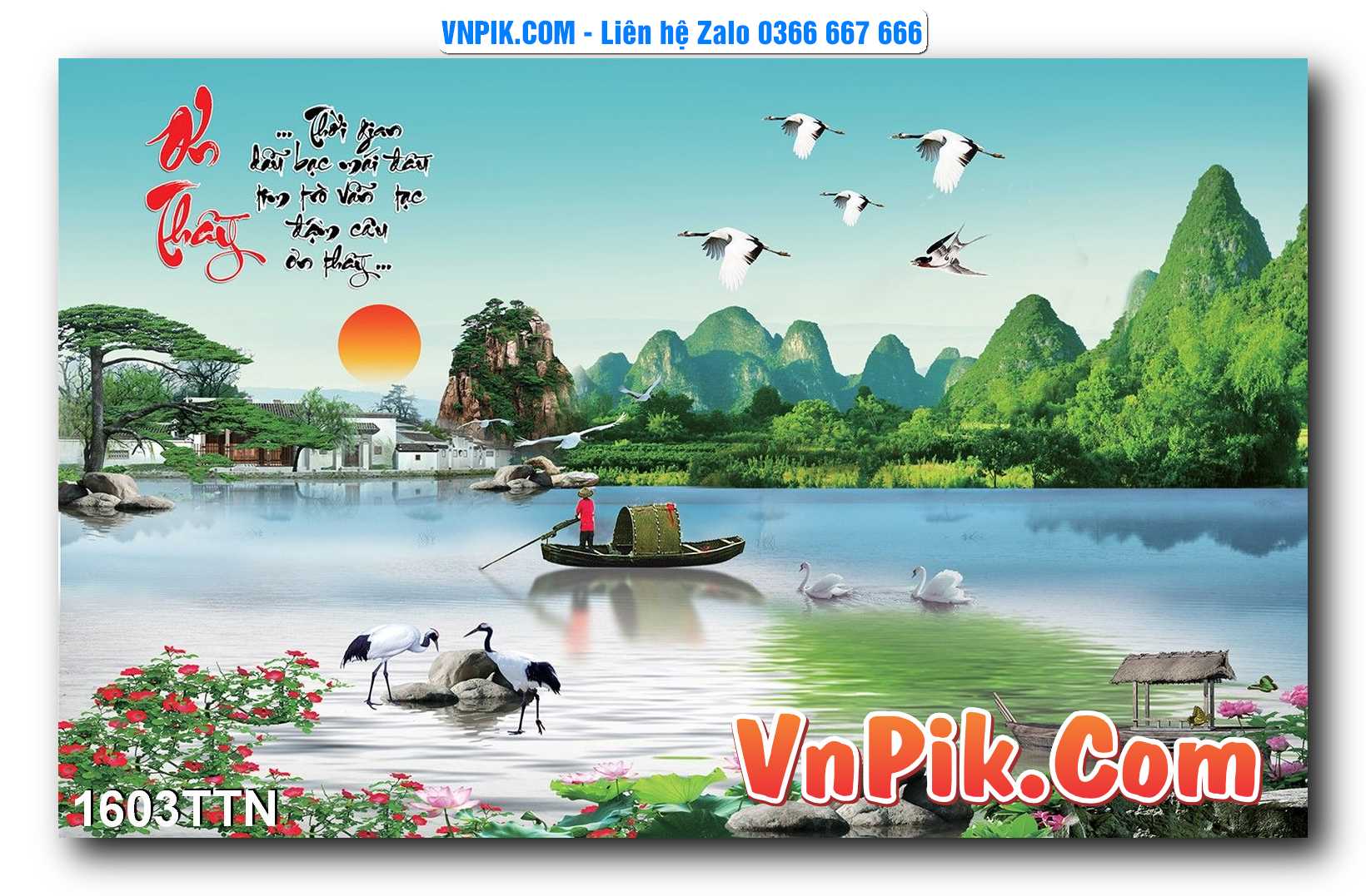 Tranh thác nước – Tranh phong thủy – Tranh treo tường mã 1603TTN