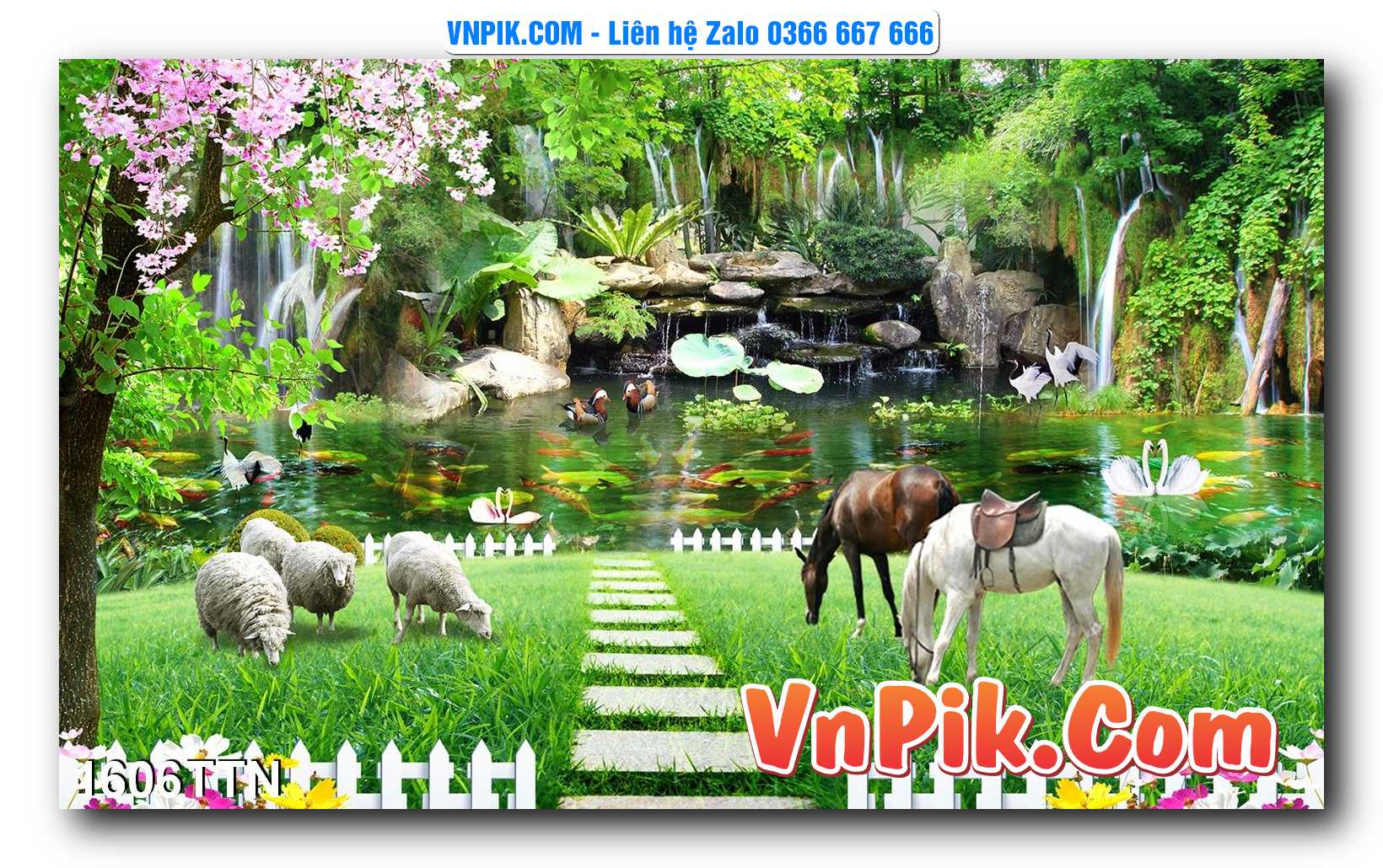 Tranh thác nước – Tranh phong thủy – Tranh treo tường mã 1606TTN