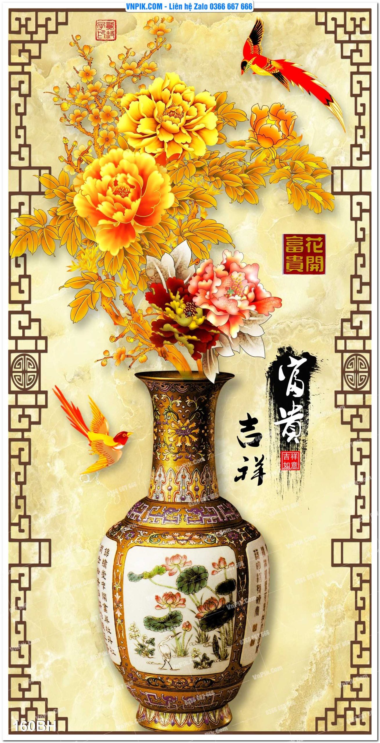 Tranh bình hoa nghệ thuật 160BH