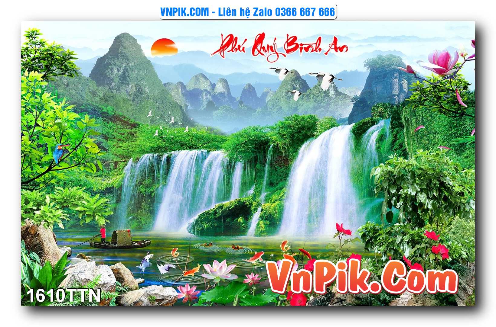 Tranh thác nước – Tranh phong thủy – Tranh treo tường mã 1610TTN