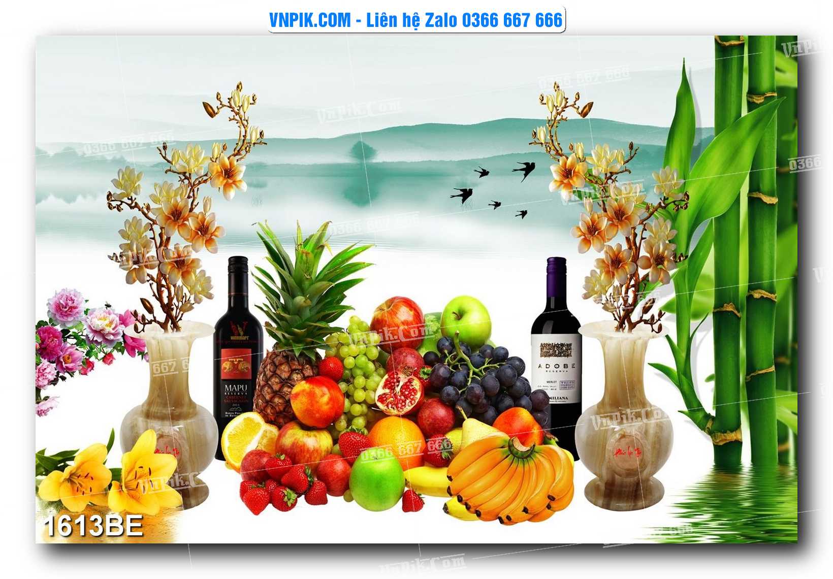 Tranh treo tường trang trí phòng bếp đẹp mã 1613BE