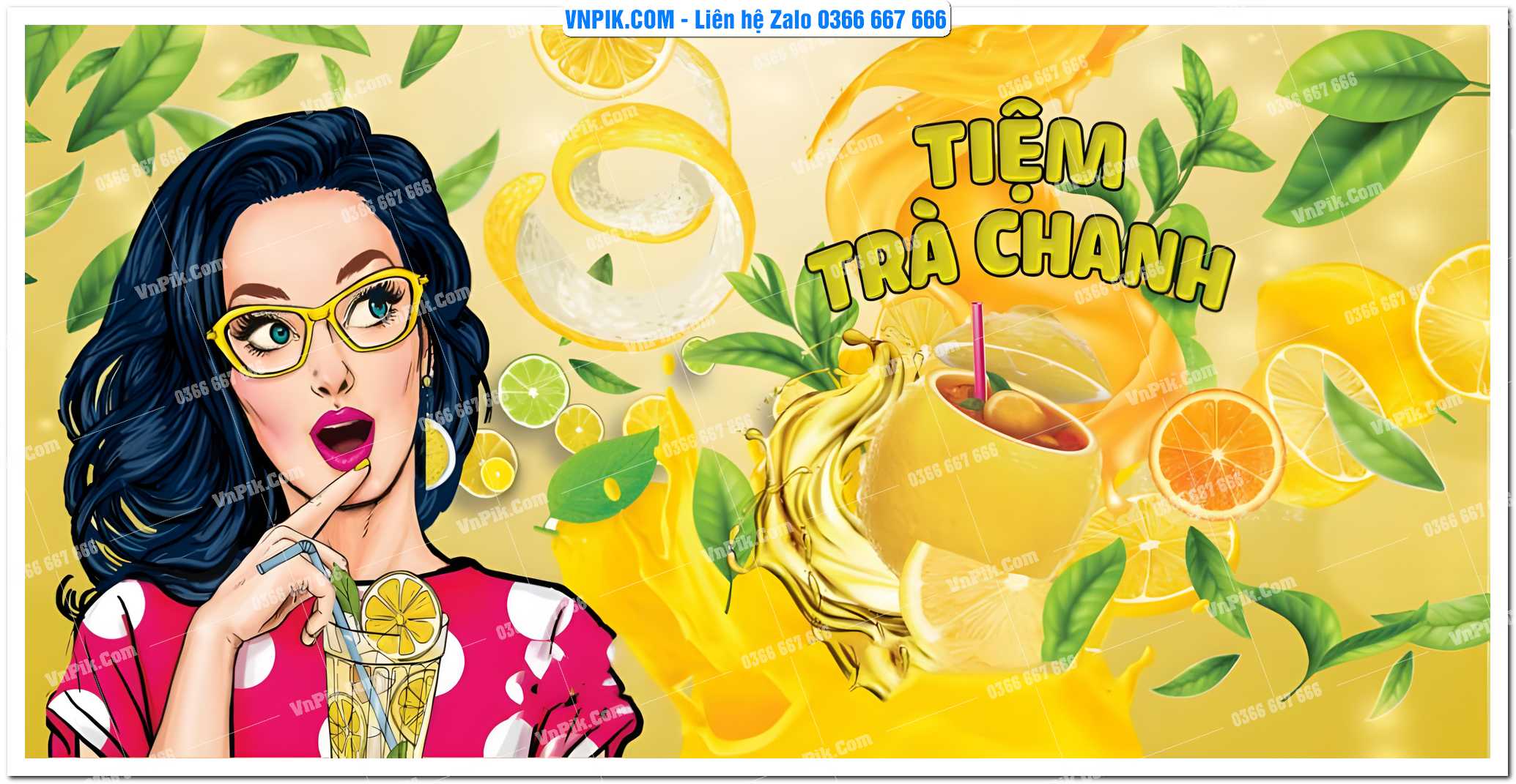 Tranh tường trang trí quán cà phê – trà chanh – trà sữa mã 1617CF