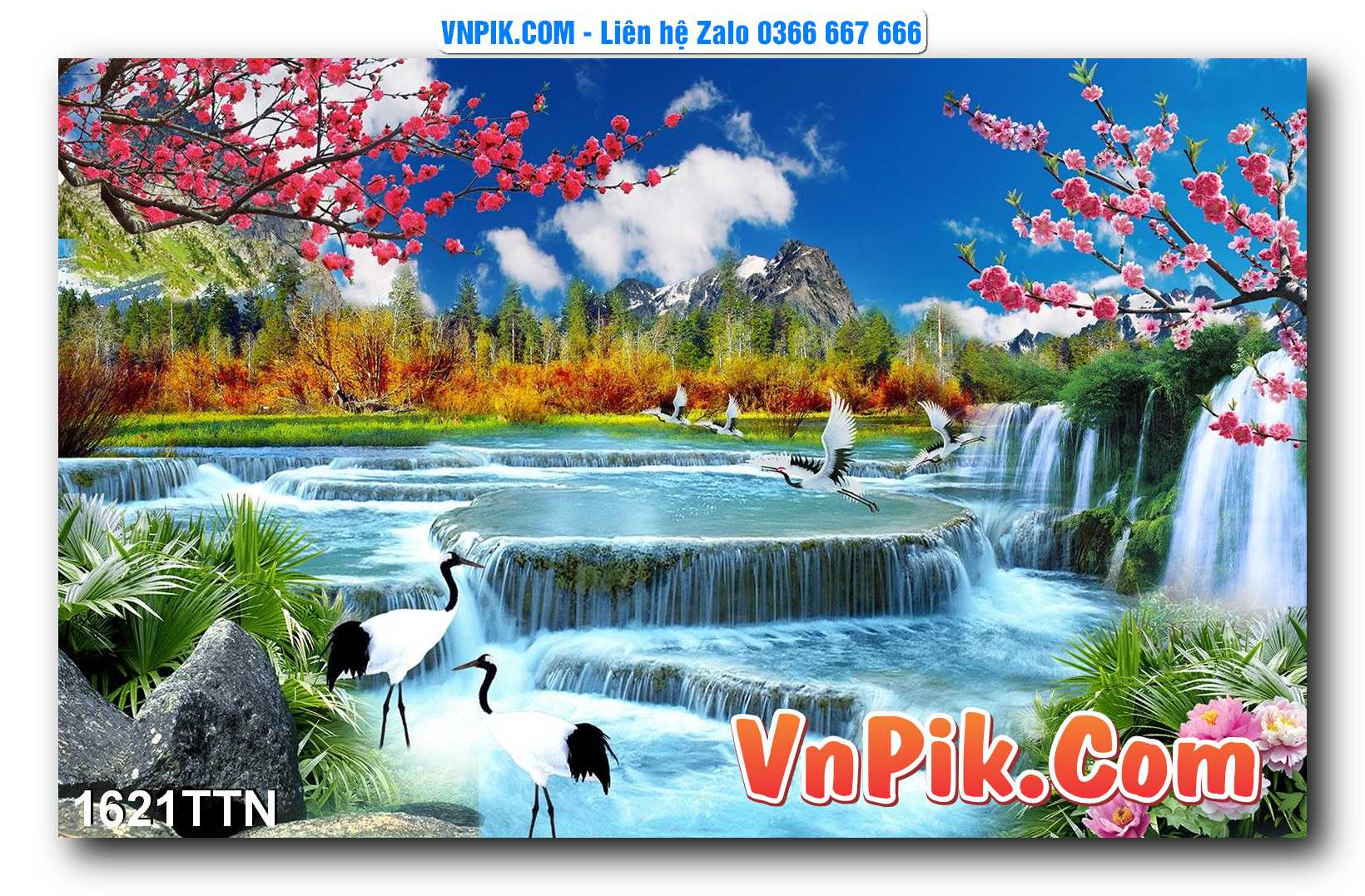 Tranh thác nước – Tranh phong thủy – Tranh treo tường mã 1621TTN