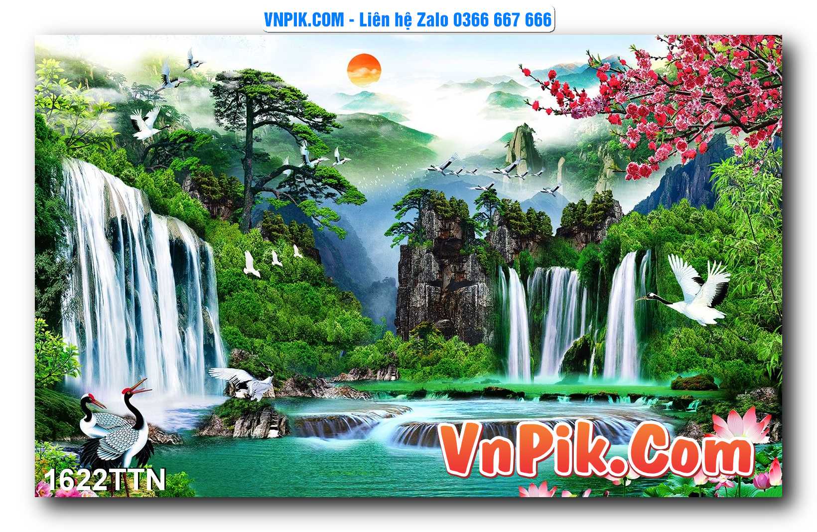 Tranh thác nước – Tranh phong thủy – Tranh treo tường mã 1622TTN