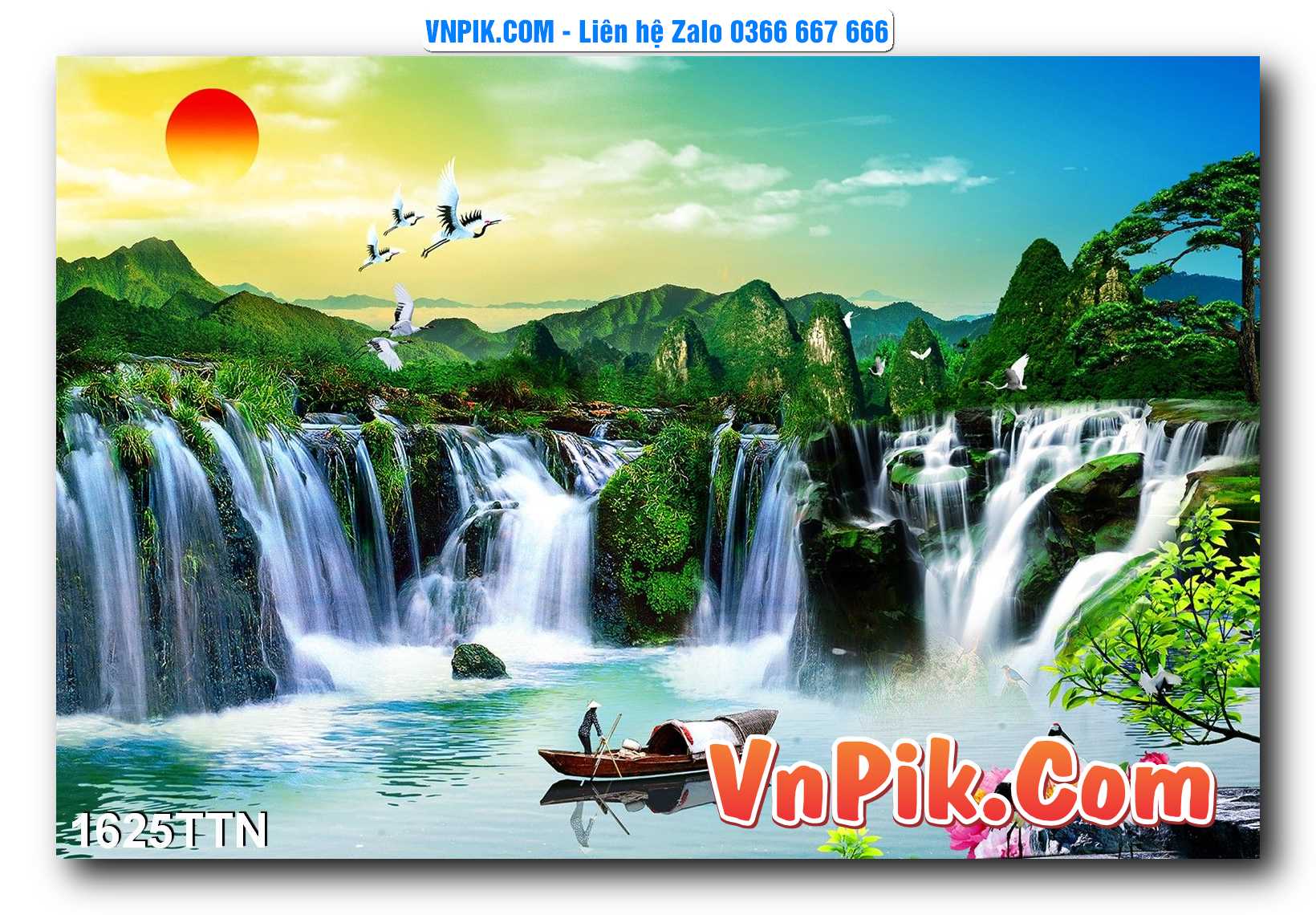 Tranh thác nước – Tranh phong thủy – Tranh treo tường mã 1625TTN