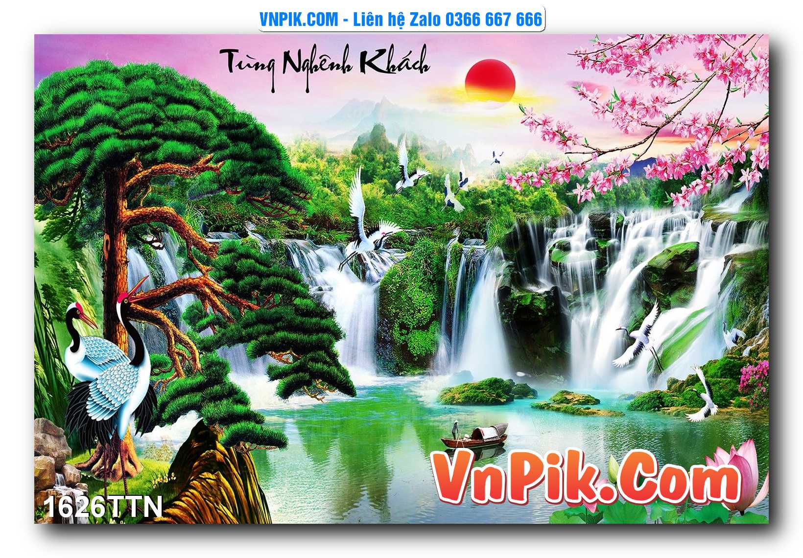 Tranh thác nước – Tranh phong thủy – Tranh treo tường mã 1626TTN