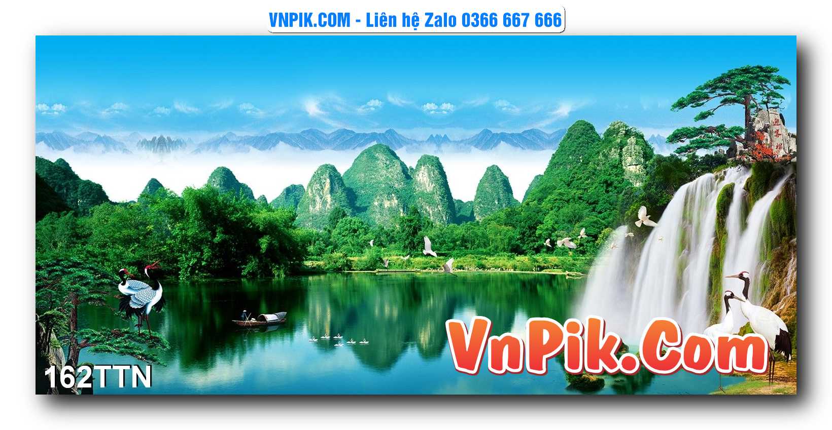 Tranh thác nước – Tranh phong thủy – Tranh treo tường mã 162TTN