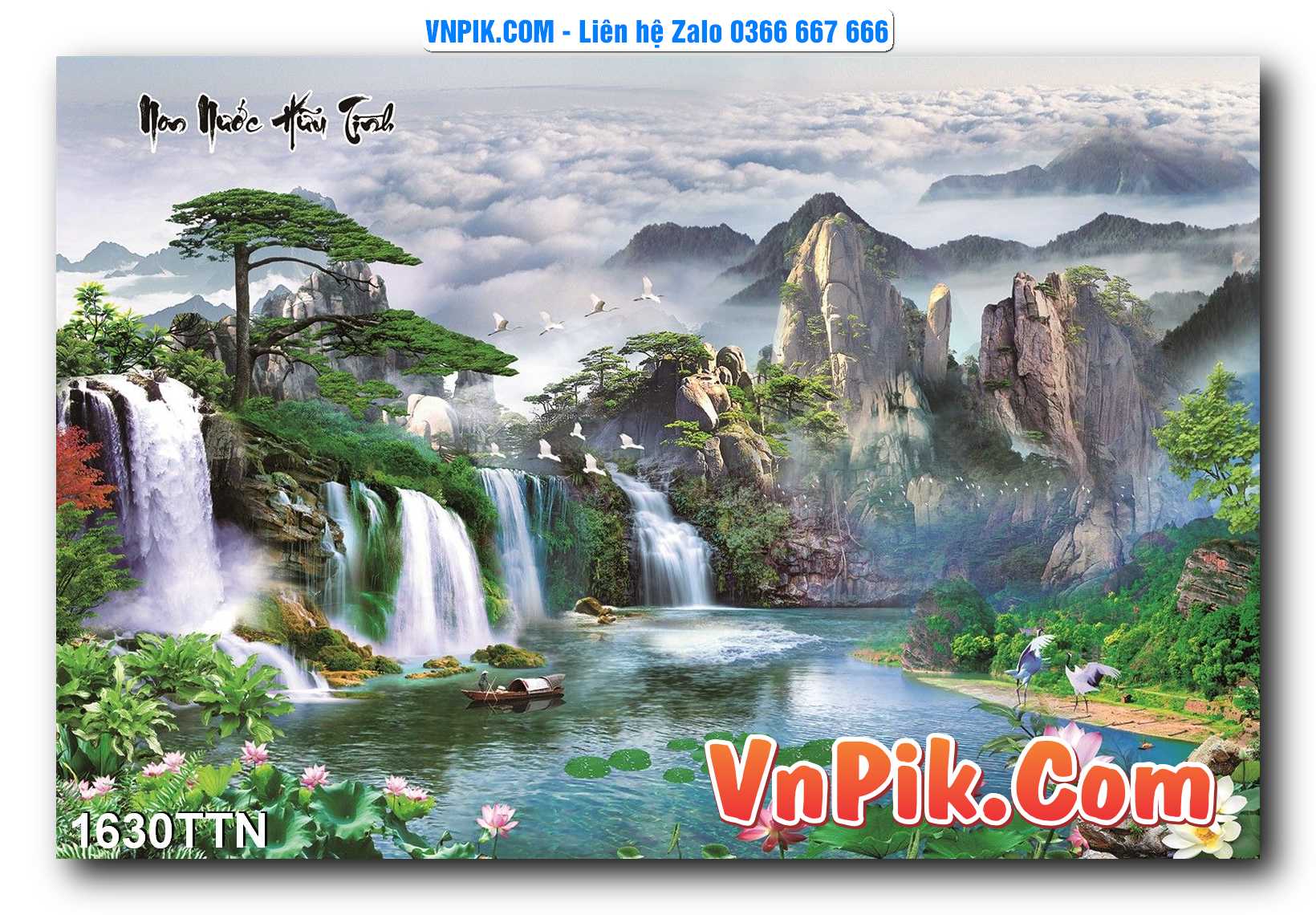 Tranh thác nước – Tranh phong thủy – Tranh treo tường mã 1630TTN