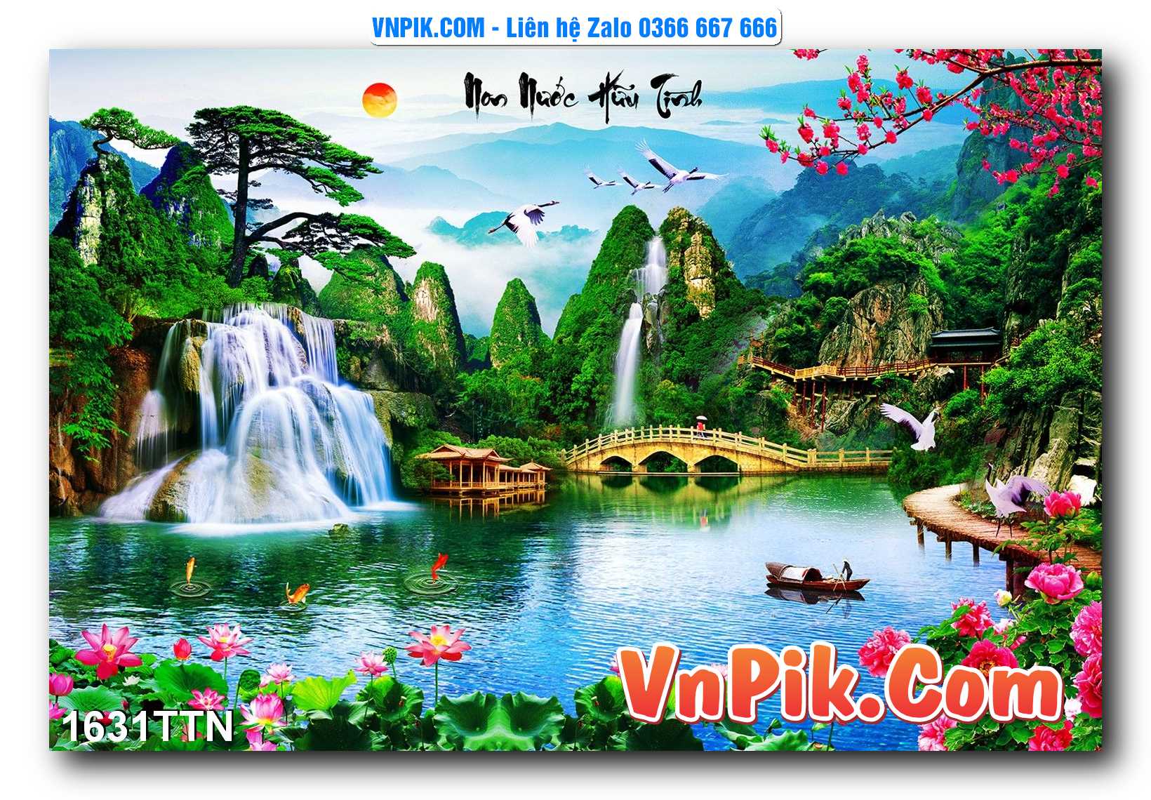 Tranh thác nước – Tranh phong thủy – Tranh treo tường mã 1631TTN