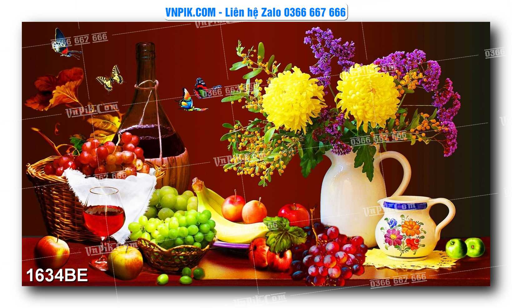 Tranh treo tường trang trí phòng bếp đẹp mã 1634BE