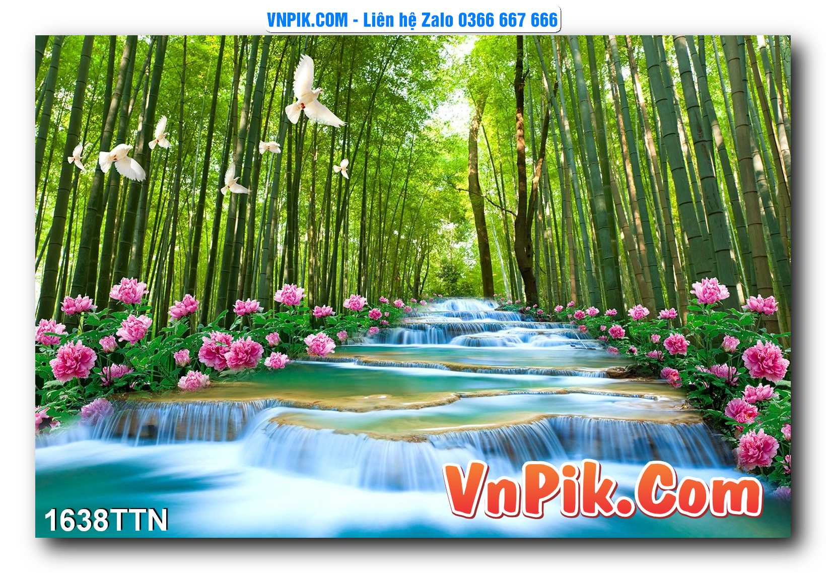 Tranh thác nước – Tranh phong thủy – Tranh treo tường mã 1638TTN