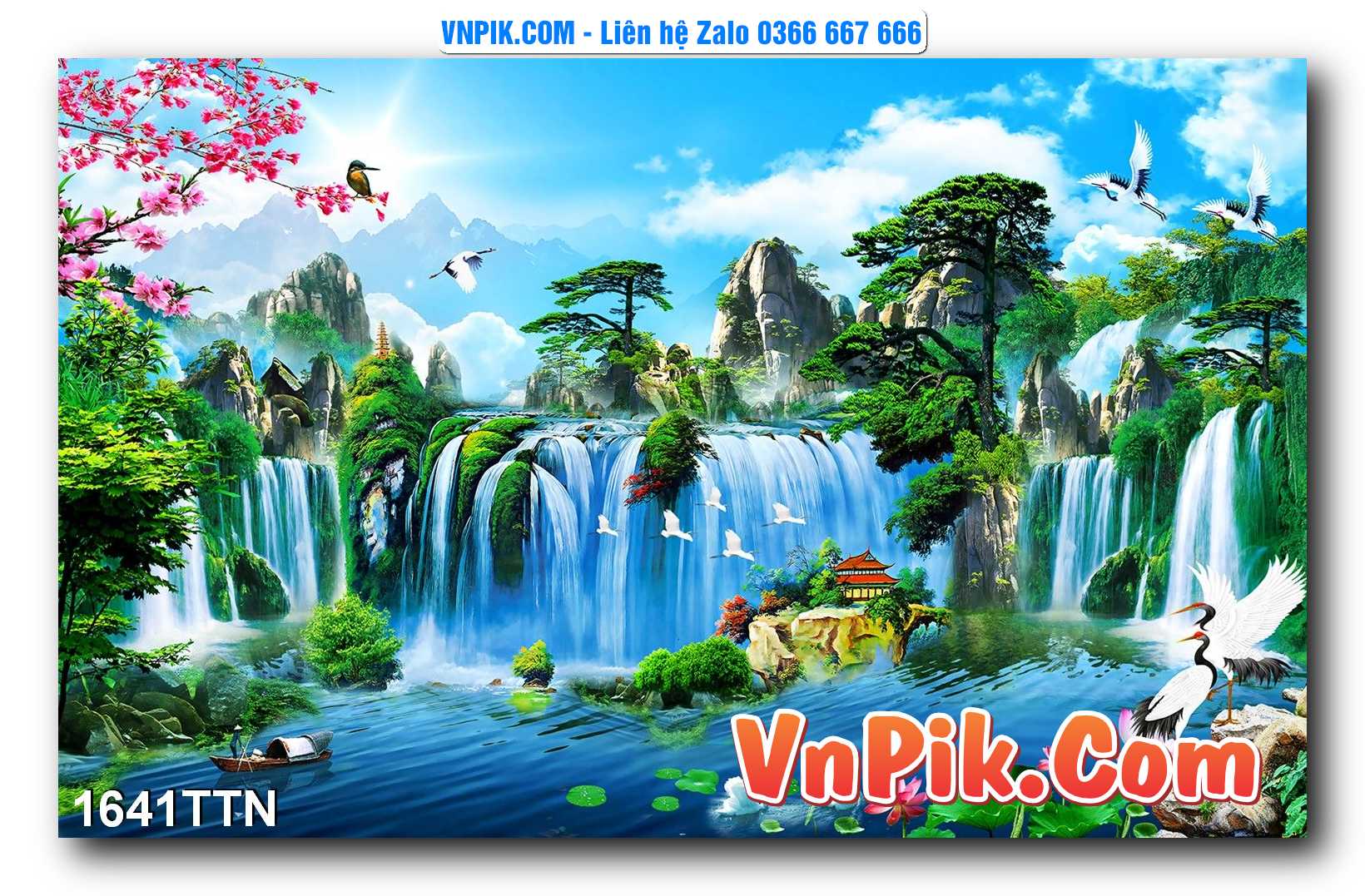 Tranh thác nước – Tranh phong thủy – Tranh treo tường mã 1641TTN