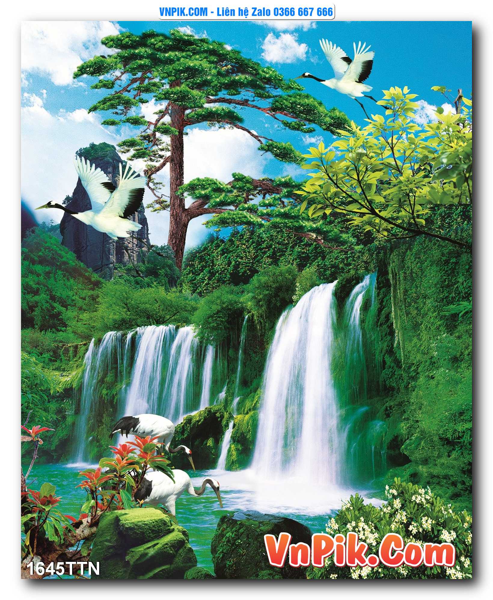 Tranh thác nước – Tranh phong thủy – Tranh treo tường mã 1645TTN