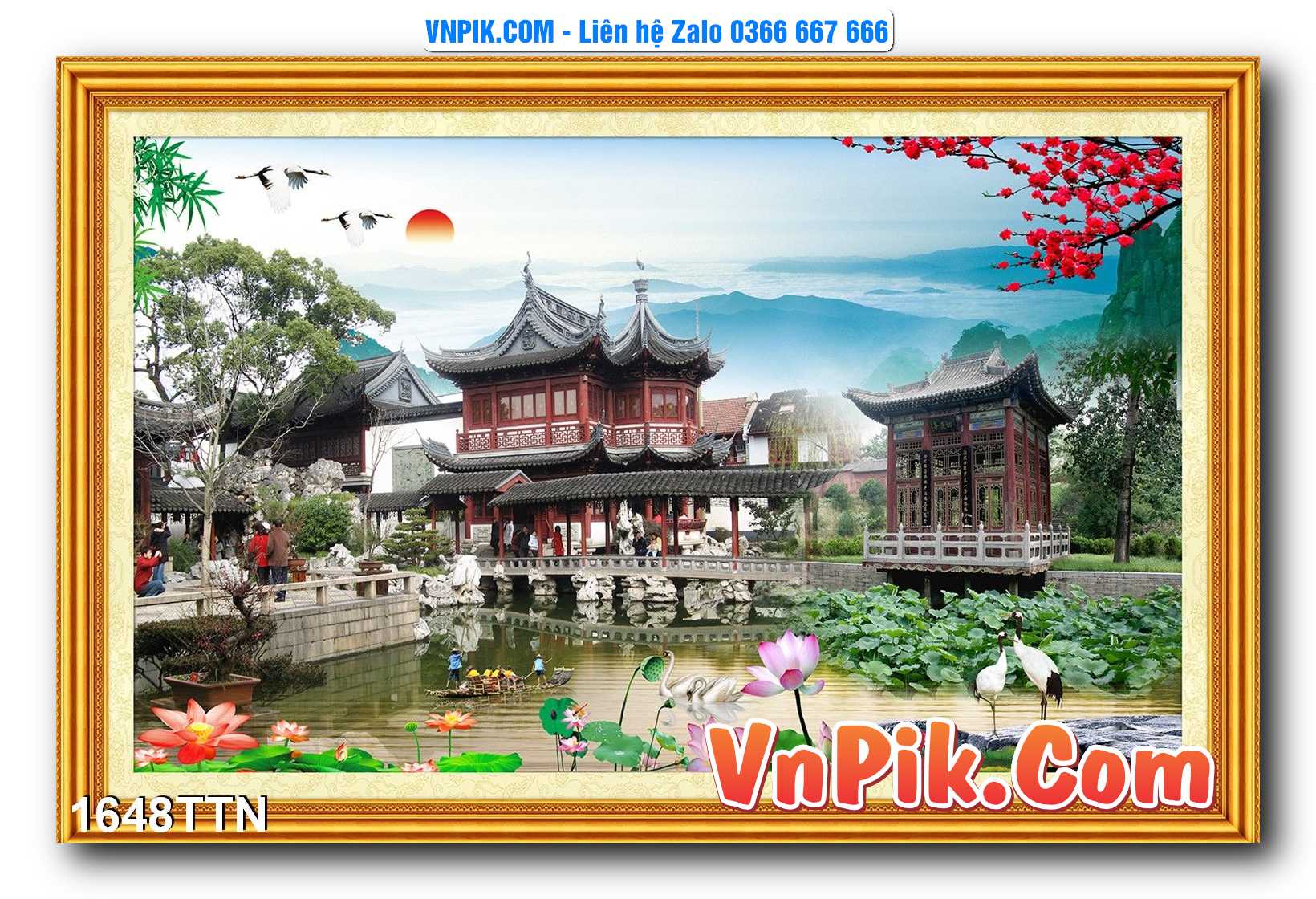Tranh thác nước – Tranh phong thủy – Tranh treo tường mã 1648TTN