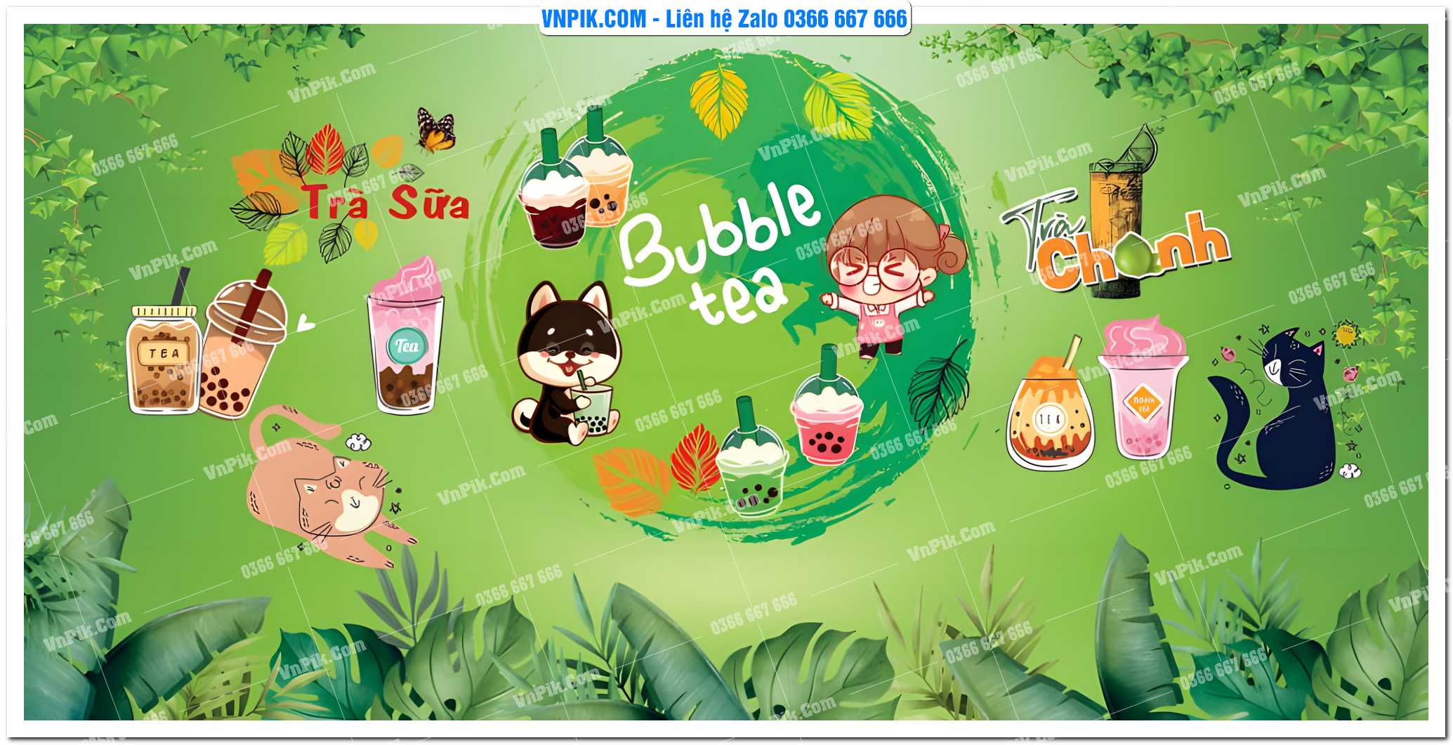 Tranh tường trang trí quán cà phê – trà chanh – trà sữa mã 1649CF