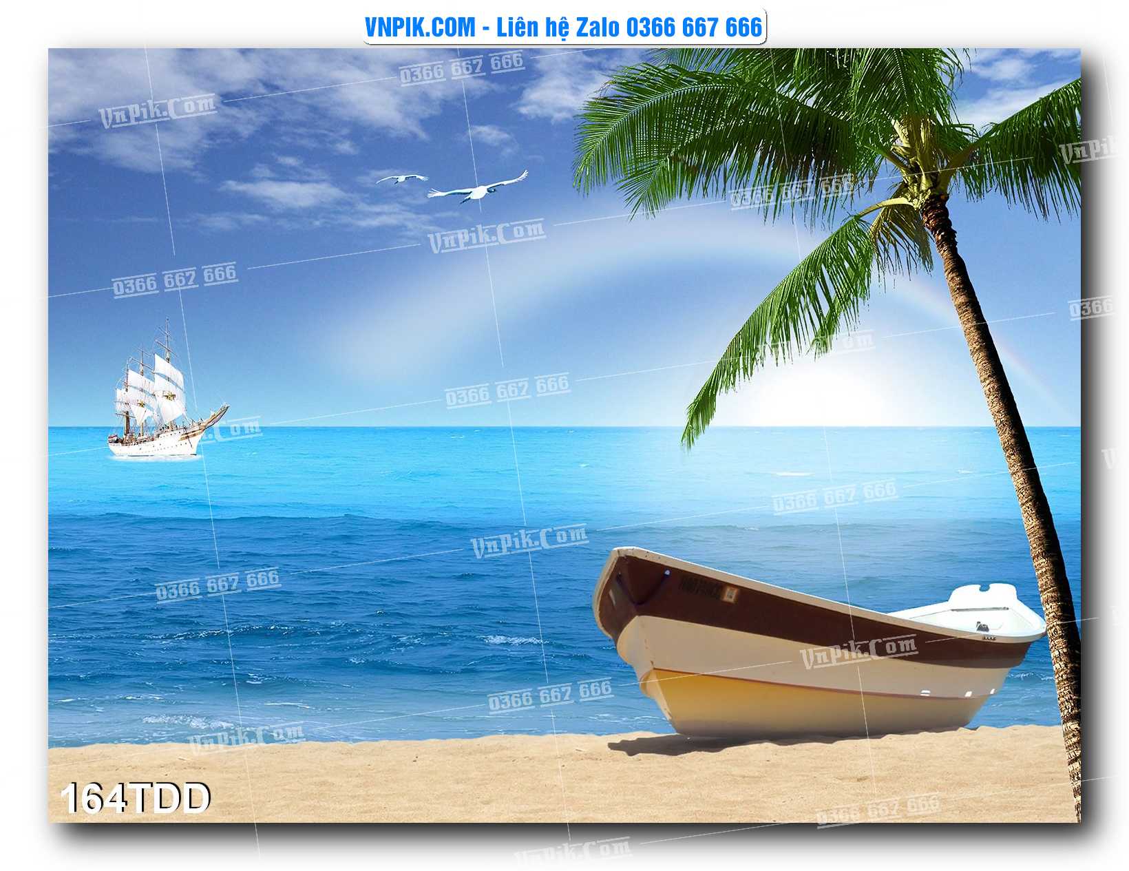 Tranh đại dương – cá heo 3D – tranh bể cá 164TDD
